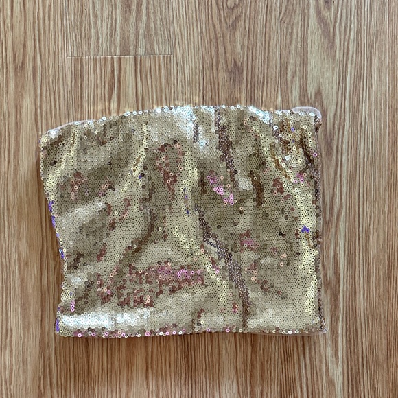 Tops - Gold Sequin Women's Skirt